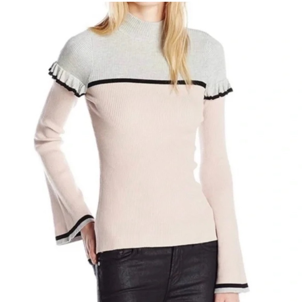 Guess vintage long sleeve ribbed knit top Lrg Y2K form fitting coconut girl boho
